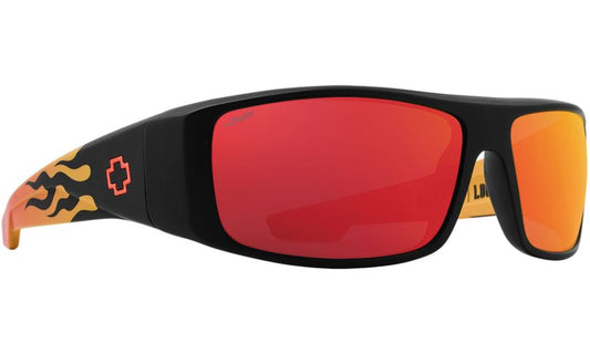 SPY LOGAN - Boo Johnson - Matte Black Orange Flames / Happy Gray Green Red Mirror