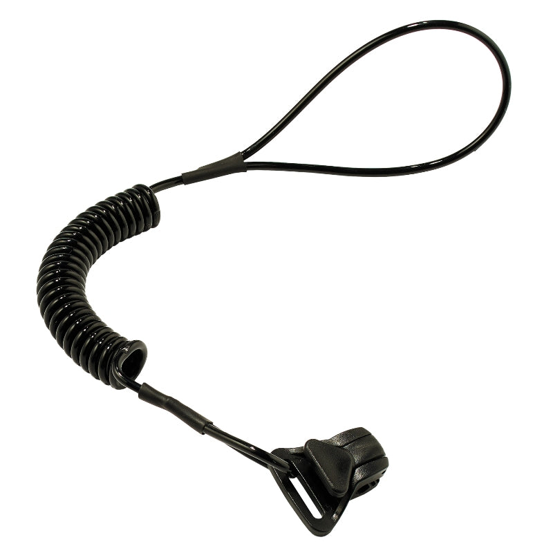 Ergodyne Squids 3158 Coiled Hard Hat Lanyard with Clamp 2lbs 19158 Black