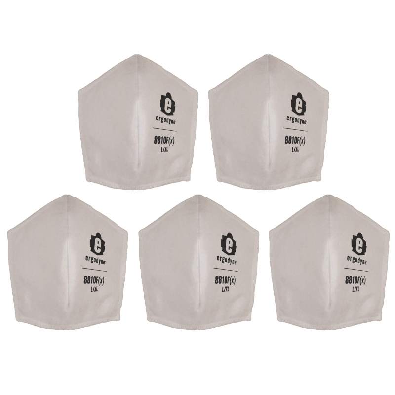 Ergodyne Skullerz 8810F(x) Contoured Face Cover Mask 5 Replacement Filters L/XL 48845