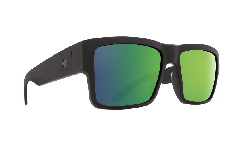 SPY CYRUS - Soft Matte Black / Happy Bronze Polar with Green Spectra Mirror