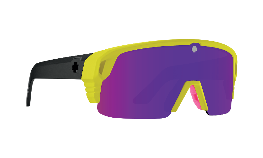 SPY MONOLITH 50/50 - Matte Neon Yellow / Happy Bronze Purple Spectra Mirror