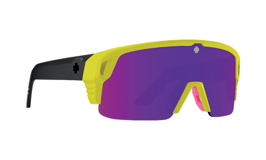SPY MONOLITH 50/50 - Matte Neon Yellow / Happy Bronze Purple Spectra Mirror