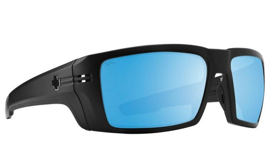 SPY REBAR - ANSI Matte Black / Happy Boost Bronze Polarized Ice Blue Spectra Mirror