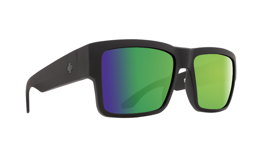 SPY CYRUS - Matte Black / Happy Bronze Polar with Green Spectra Mirror