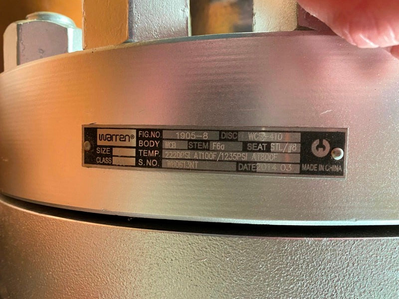 8" 900 Flanged End RTJ Cast Steel Gate Valve - Warren