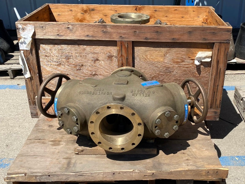 Hellan 6" 150 Brass In-line Flow Type DH Manual Strainer