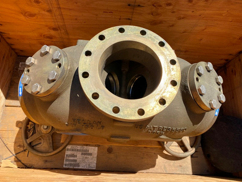 Hellan 6" 150 Brass In-line Flow Type DH Manual Strainer