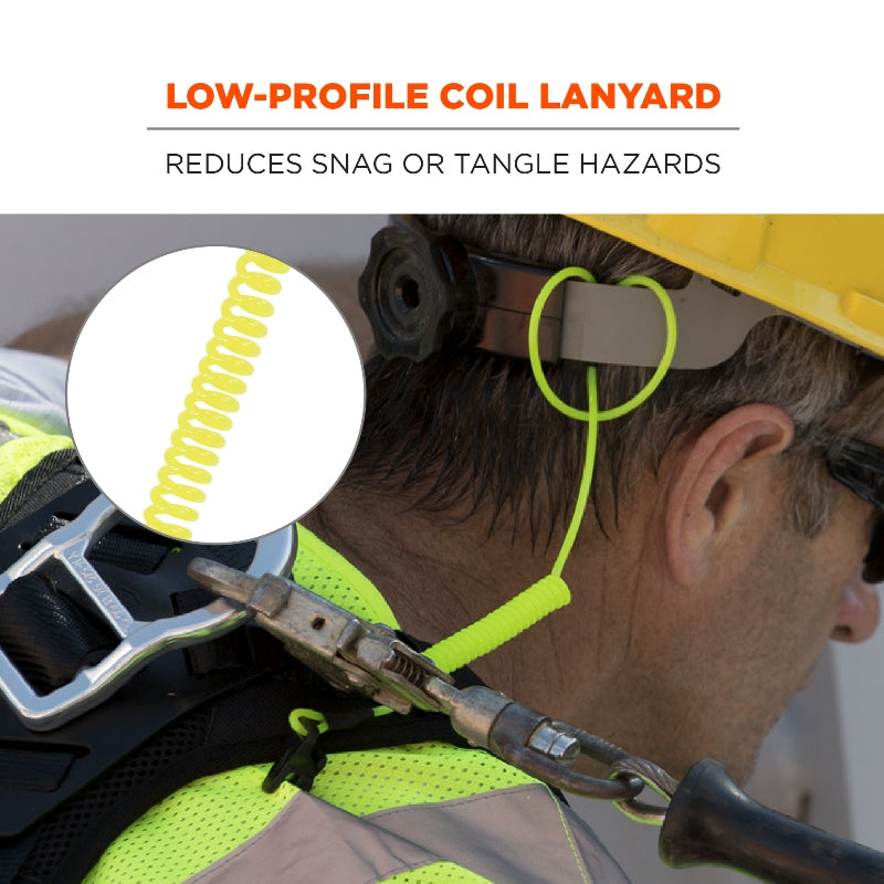 Ergodyne Squids 3158 Coiled Hard Hat Lanyard with Clamp 2lbs 19159_2